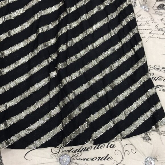 Alfani Pleated Metallic-Stripe Skirt - Picture 3 of 5